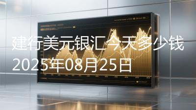 建行美元银汇今天多少钱2025年08月25日