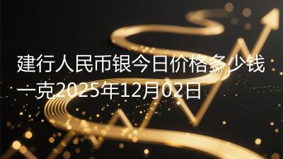 建行人民币银今日价格多少钱一克2025年12月02日