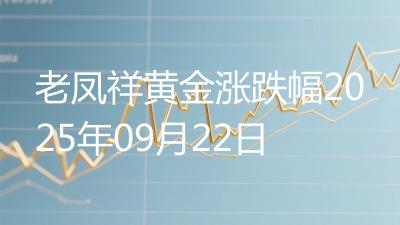 老凤祥黄金涨跌幅2025年09月22日