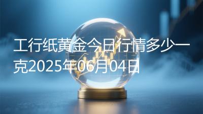 工行纸黄金今日行情多少一克2025年06月04日