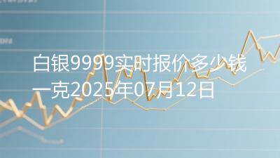 白银9999实时报价多少钱一克2025年07月12日