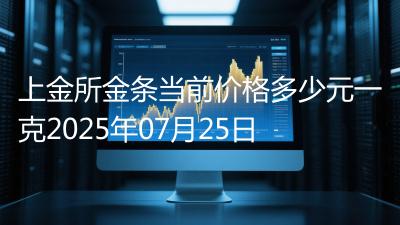 上金所金条当前价格多少元一克2025年07月25日