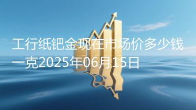 工行纸钯金现在市场价多少钱一克2025年06月15日