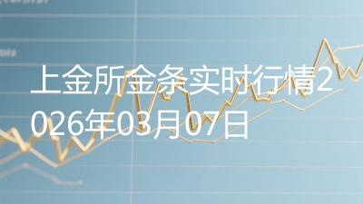 上金所金条实时行情2026年03月07日