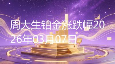 周大生铂金涨跌幅2026年03月07日