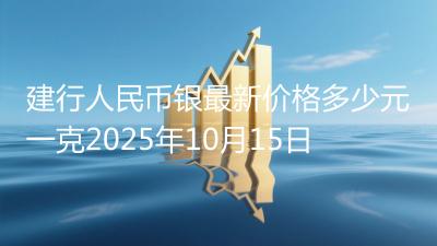 建行人民币银最新价格多少元一克2025年10月15日