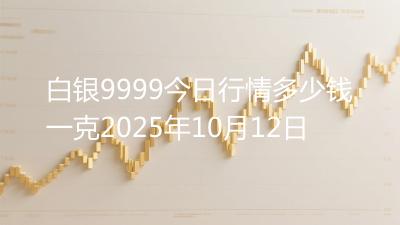 白银9999今日行情多少钱一克2025年10月12日