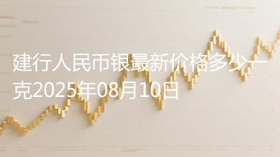 建行人民币银最新价格多少一克2025年08月10日