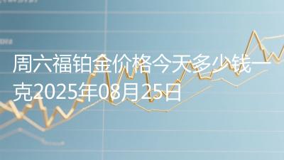 周六福铂金价格今天多少钱一克2025年08月25日