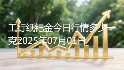 工行纸钯金今日行情多少一克2025年07月01日