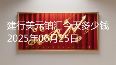 建行美元铂汇今天多少钱2025年06月25日
