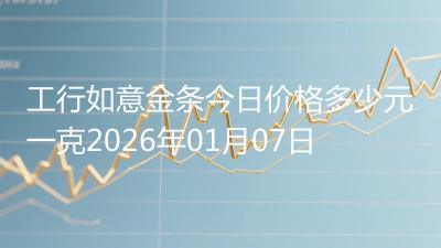 工行如意金条今日价格多少元一克2026年01月07日