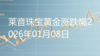 莱音珠宝黄金涨跌幅2026年01月08日