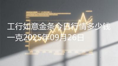 工行如意金条今日行情多少钱一克2025年09月26日