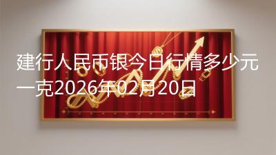 建行人民币银今日行情多少元一克2026年02月20日