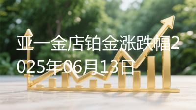 亚一金店铂金涨跌幅2025年06月13日