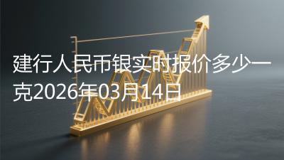 建行人民币银实时报价多少一克2026年03月14日