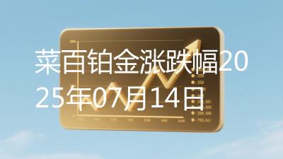 菜百铂金涨跌幅2025年07月14日