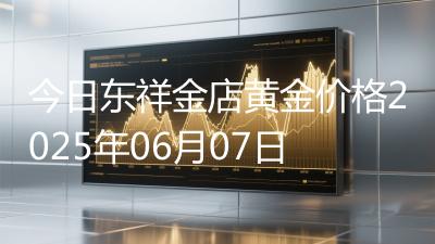 今日东祥金店黄金价格2025年06月07日