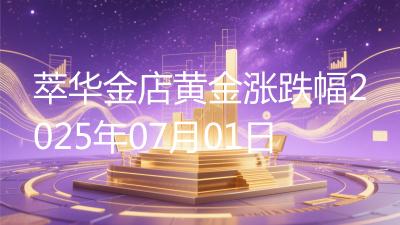 萃华金店黄金涨跌幅2025年07月01日