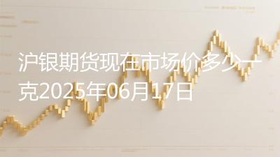 沪银期货现在市场价多少一克2025年06月17日