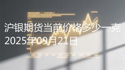 沪银期货当前价格多少一克2025年09月21日