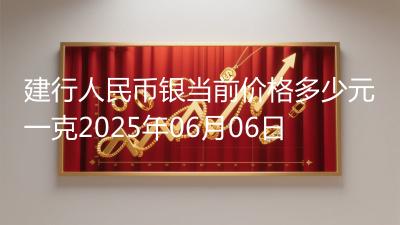 建行人民币银当前价格多少元一克2025年06月06日