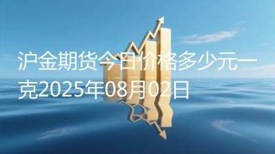 沪金期货今日价格多少元一克2025年08月02日
