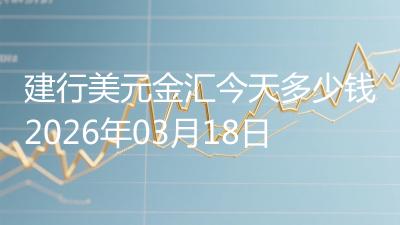 建行美元金汇今天多少钱2026年03月18日