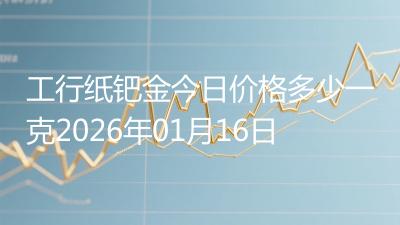 工行纸钯金今日价格多少一克2026年01月16日