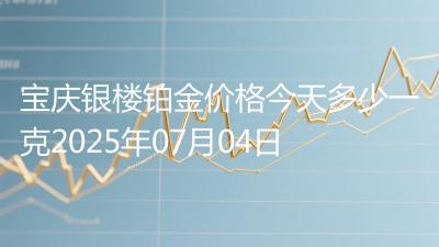 宝庆银楼铂金价格今天多少一克2025年07月04日