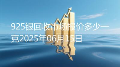 925银回收市场报价多少一克2025年06月15日