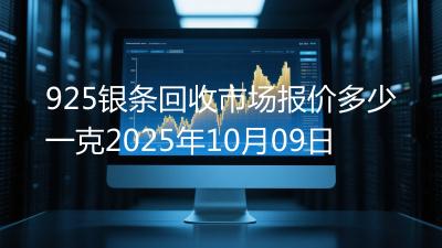 925银条回收市场报价多少一克2025年10月09日