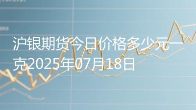 沪银期货今日价格多少元一克2025年07月18日