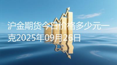 沪金期货今日价格多少元一克2025年09月26日