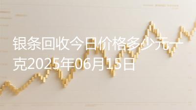 银条回收今日价格多少元一克2025年06月15日
