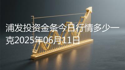 浦发投资金条今日行情多少一克2025年06月11日