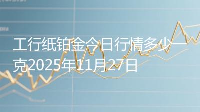 工行纸铂金今日行情多少一克2025年11月27日