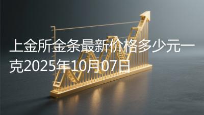 上金所金条最新价格多少元一克2025年10月07日