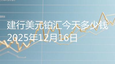 建行美元铂汇今天多少钱2025年12月16日