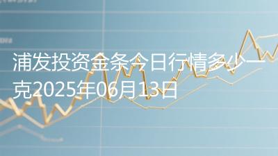 浦发投资金条今日行情多少一克2025年06月13日