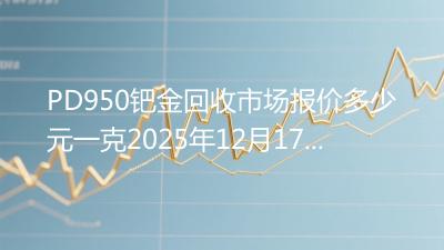 PD950钯金回收市场报价多少元一克2025年12月17日