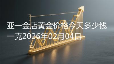 亚一金店黄金价格今天多少钱一克2026年02月04日