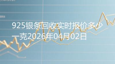 925银条回收实时报价多少一克2026年04月02日