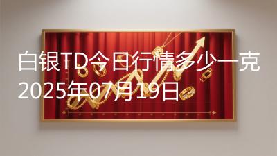 白银TD今日行情多少一克2025年07月19日