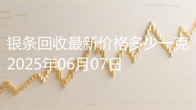 银条回收最新价格多少一克2025年06月07日