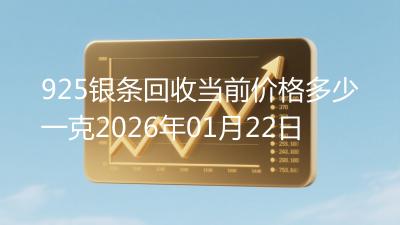 925银条回收当前价格多少一克2026年01月22日
