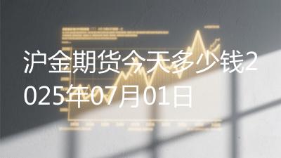 沪金期货今天多少钱2025年07月01日