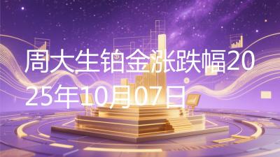 周大生铂金涨跌幅2025年10月07日