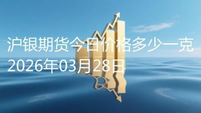 沪银期货今日价格多少一克2026年03月28日
